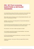 301- NC Post Licensing QUESTIONS & DETAILED ANSWERS