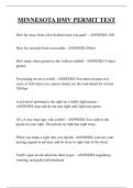 MINNESOTA DMV PERMIT TEST QUESTIONS AND ANSWERS 2025