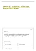 CFF QUIZ 1 QUESTIONS WITH 100&percnt; VERIFIED ANSWERS&excl;&excl;