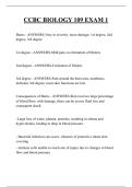 CCBC BIOLOGY 109 EXAM 1 QUESTIONS AND ANSWERS 2025