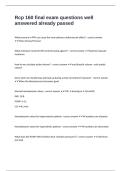 Rcp 160 final exam questions well answered already passed