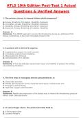 ATLS 10th Edition Post Test 1 Latest 2025 Actual Questions and Verified Answers &lpar;2025 &sol; 2026&rpar; A&plus; Grade 100&percnt; Guarantee Verified by Experts