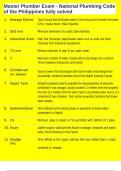 Master Plumber Exam - National Plumbing Code of the Philippines fully solved
