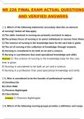 NR 226 &sol; NR226 Final Exam &lpar;327 Questions&rpar; Latest 2025 Actual Questions and Verified Answers &lpar;2025 &sol; 2026&rpar; A&plus; Grade 100&percnt; Guarantee Verified by Experts