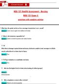 NSG 121 Health Assessment - Herzing  NSG 121 Exam 4   questions with complete solution 