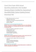 Court Clerk Exam With Actual Questions&comma;Rationales And Verified Answers&sol;Expert Verified For Guaranteed Pass2025&sol;2026 &sol;Latest Update&sol;Instant Download Pdf