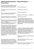 NUR&period;213 NCLEX Questions - Triage & Emergency Preparedness