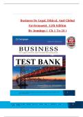 Test bank for Business Its Legal&comma; Ethical&comma; and Global Environment&comma; 12th Edition by Marianne M&period; Jennings All 1-20 Chapters Covered &comma;Latest Edition