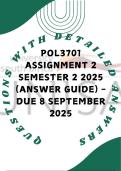 POL3701 Assignment 2 Semester 2 2025 &lpar;Answer Guide&rpar; - Due 8 September 2025