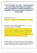 INTUIT ACADEMY TAX LEVEL 1 EXAM 2025&sol;2026  ACTUAL EXAM QUESTIONS AND CORRECT  DETAILED ANSWERS &lpar;VERIFIED ANSWERS&rpar; ALL  ANSWERED &lbrace;335 Q & A&rcub; ALREADY GRADED A&plus; &vert;  BRAND NEW&excl; 