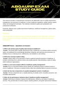 ABQAURP &ndash; Quality Improvement&comma; Management&comma; and Assurance in Healthcare &vert; Exam Study Guide