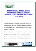 Pediatric NCLEX 2025&sol;2026 &vert; 180&plus; Solved Questions with Rationales &vert; Growth & Development&comma; Nutrition&comma; Milestones&comma; Safety&comma; Psychosocial Stages&comma; Common Disorders