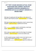 ATT TEST 5 EXAM 2025&sol;2026 ACTUAL EXAM  QUESTIONS AND CORRECT DETAILED  ANSWERS &lpar;VERIFIED ANSWERS&rpar; ALL  ANSWERED &lbrace;80 Q & A&rcub; ALREADY GRADED A&plus; &vert;  BRAND NEW&excl;