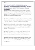 PSY&sol;Mental Health Final NRS 3016 Complete Questions And Verified Answers&sol; Complete Solutions With Rationales &vert;Get It 100&percnt; Accurate&excl;&excl; Already graded A&plus;