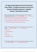 CIC Agency Management Final Exam &lpar;Actual Exam 2026&rpar; &vert; Complete Questions and Correct Answers &lpar;Detailed Answers&rpar; &vert; Updated Version &vert; Brand New Version&excl;