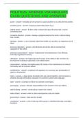 POLITICAL SCIENCE VOCABULARY EXAM QUESTIONS AND ANSWERS