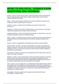 INTRO TO POLITICAL  SCIENCE EXAM QUESTIONS AND ANSWERS