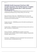 NUR2092 Health Assessment Final Exam 2025 Complete Questions And Verified Answers&sol; Complete Solutions With Rationales &vert;Get It 100&percnt; Accurate&excl;&excl; Already graded A&plus;