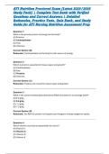 ATI Nutrition Proctored Exam &lbrack;Latest 2025&sol;2026 Study Pack&rsqb; &vert; Complete Test Bank with Verified Questions and Correct Answers &vert; Detailed Rationales&comma; Practice Tests&comma; Quiz Bank&comma; and Study Guide for ATI Nursing Nutrition Assessment Prep