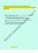 &OpenCurlyDoubleQuote;ATI NCLEX Question Trainer Test 3 with Explanations &vert;  Comprehensive Practice Exam with Verified Answers & Detailed  Rationales&rdquo;