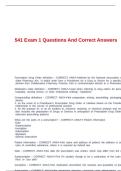 541 Exam 1 Questions And Correct Answers