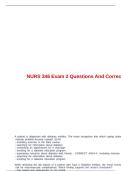 NURS 346 Exam 2 Questions And Correct Answers