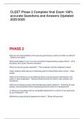 CLEET Phase 2 Complete final Exam 100&percnt; accurate Questions and Answers &lpar;Updated 2025&sol;2026