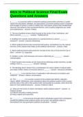 Intro to Political Science Final Exam Questions and Answers