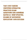 TAN-1000 Tanium Certified Operator Practice Exam Questions And Answers With Explanations Graded A&plus; Exams of Advanced Education 100&percnt; Distinction&comma; Newly Updated