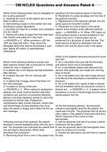 OB NCLEX Questions and Answers Rated A