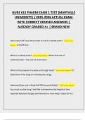 NURS 615 PHARM EXAM 1 TEST &vert; 2025-2026 ACTUAL EXAM  WITH CORRECT VERIFIED ANSWERS &vert;  ALREADY GRADED A&plus; &vert; BRAND NEW