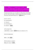 PHAMA &ndash;  PHARMACY TECH MATH EXAM  QUESTIONS AND VERIFIED ANSWERS LATEST  EDITION &lpar;GRADED A&plus;&rpar; DETAILED ANSWERS&excl;&excl;