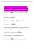 PHAMA &ndash;  PHARMACY TECH MATH EXAM  QUESTIONS AND VERIFIED ANSWERS LATEST  EDITION &lpar;GRADED A&plus;&rpar; DETAILED ANSWERS&excl;&excl;