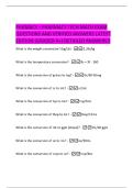 PHAMACY &ndash;  PHARMACY TECH MATH EXAM  QUESTIONS AND VERIFIED ANSWERS LATEST  EDITION &lpar;GRADED A&plus;&rpar; DETAILED ANSWERS&excl;&excl;