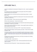 CPR AED Test 1 With Questions and Correct Answer