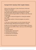 Nursing EXAM 1 Questions With Complete Solutions