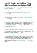 Scientific Notation and Significant Figures Quiz &lpar; Latest Exams with Grade A&plus;&rpar;2025&period;docx