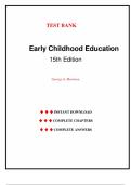Test Bank for Early Childhood Education Today&comma; 15th edition &lpar;Morrison&comma; 2022&rpar; Chapter 1-15 &vert;All Chapters
