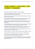 CISSP DOMAIN 1 EXAM WITH 100&percnt; CORRECT ANSWERS 