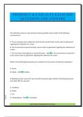 PROPERTY & CASUALTY EXAM 2025 QUESTIONS AND ANSWERS