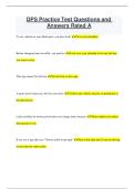DPS Practice Test Questions and Answers Rated A&plus;&vert;Latest 2025&sol;2026