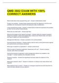 QMB 3602 EXAM WITH 100&percnt; CORRECT ANSWERS 