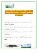 Certified Nutrition Specialist &lpar;CNS&rpar; Final Exam &ndash; 2025&sol;2026 &ndash; 150&plus; Verified Questions on Nutrient Metabolism&comma; Vitamins&comma; Macronutrients&comma; Energy Systems&comma; Supplementation & Coaching Practice