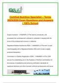 Certified Nutrition Specialist &lpar;CNS&rpar; Exam &ndash; 2025&sol;2026 &ndash; 100&percnt; Solved Q&A on Metabolism&comma; Protein Structure&comma; Digestion Hormones&comma; Scientific Method & Credentialing Terms