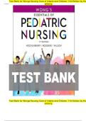 Test Bank for Wong&rsquo;s Essentials of Pediatric Nursing&comma; 11th Edition by Hockenberry&comma; 9780323624190&comma; Covering Chapters 1-31 &vert; Includes Rationales