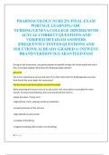 PHARMACOLOGY NURS 251 FINAL EXAM  PORTAGE LEARNING&sol;ABC  NURSING&sol;GENEVA COLLEGE 2025&sol;2026 WITH  ACTUAL CORRECT QUESTIONS AND  VERIFIED DETAILED ANSWERS  &vert;FREQUENTLY TESTED QUESTIONS AND  SOLUTIONS&vert; ALREADY GRADED A&plus;&vert;NEWEST&vert;  BRAND VERSION&excl;&excl;&vert;GUARANTEED PASS