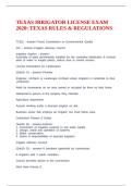 TEXAS IRRIGATOR LICENSE EXAM 2020&colon; TEXAS RULES & REGULATIONS