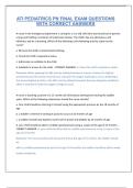 PN ATI PEDIATRIC Exam Questions with 100&percnt; Correct Answers &vert; Latest Version &lpar;2025&sol;2026&rpar; Expert Verified