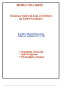 Instructor's Guide for Canadian Business Law&comma; 3rd Edition by Alexander &lpar;All Chapters included&rpar;