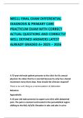 NR511 FINAL EXAM DIFFERENTIAL DIAGNOSIS & PRIMARY CARE PRACTICUM EXAM WITH CORRECT ACTUAL QUESTIONS AND CORRECTLY WELL DEFINED ANSWERS LATEST ALREADY GRADED A&plus; 2025 &ndash; 2026